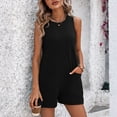 thumbnail image 2 of Women's Sleeveless Crew Neck Romper with Pockets Casual Loose Summer Short Jumpsuit, 2 of 7