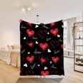 thumbnail image 5 of PEONAVET Throw Blanket for Women Valentines Heart Blanket Soft Flannel Lightweight Throw Blanket for Couch Sofa All Seasons Cozy Warm Blankets for Kids Adults Use On Sofa Couch Bed Office, 5 of 6