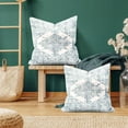 thumbnail image 4 of Boho Throw Pillow Covers 18x18 Inch Set of 2, Asian Scenic Blue White Throw Pillows Vintage Farmhouse Decorative Pillowcase Linen Cushion Cover for Home Sofa Bedroom Outdoor, 4 of 6