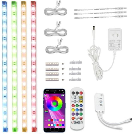 Cefrank 12" Linkable RGB LED Light Bar Kit for Display Cabinet, Smart App & Remote