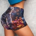 thumbnail image 5 of Yiaed Astronaut In Cosmic Garden Print Women's Athletic Shorts Running Shorts Sporty Short High Waisted Elastic Workout Shorts for Yoga Gym Running & Sports -Small, 5 of 8