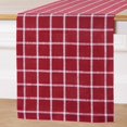 thumbnail image 3 of Linen Table Runner 108 Inches Long - 100% Pure Linen Windowpane Red Table Runner 14 x 108 Inch for Dining, 3 of 6