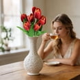 thumbnail image 6 of Shipiny Artificial Mini Tulips Silk Flowers, Real Touch Faux Floral Bouquet for Wedding Flower Arrangements, Home Table and Living Room Decoration, E, 6 of 9
