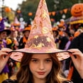 thumbnail image 4 of Odeerbi Womens Halloween Witch Hat Tulle Transparent Wide Brim Pointed Tall Hat Party Dress Up Accessory, 4 of 7