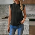 thumbnail image 4 of Women's Mock Turtle Neck Sleeveless Tops Summer Trendy Basic Cap Sleeve Tunic Tank Tops, 4 of 9