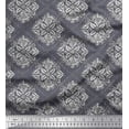 thumbnail image 1 of Soimoi Poly Georgette Fabric Damask,Leaves & Floral Block Decor Fabric Printed Yard 42 Inch Wide, 1 of 3