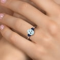 thumbnail image 4 of Gem Stone King 925 Sterling Silver Sky Blue Topaz and Blue Sapphire Engagement Ring for Women | 2.70 Cttw | Oval 9X7MM | Gemstone November Birthstone | Size 6, 4 of 6