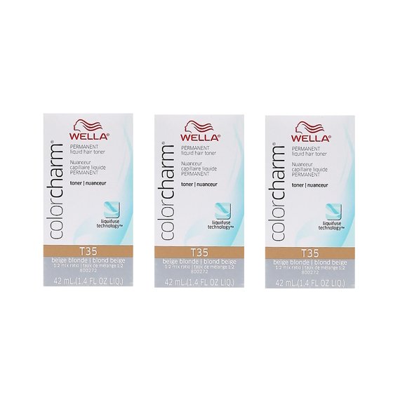 WELLA COLOR CHARM Permanent Beige Blonde Liquid Toner (3 Pack) 3 x HC-T35