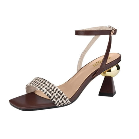 

fvwitlyh Sandals for Womens Hannah-1 Platform Heel Metallic Glitter Party Ankle Strap High Heel Sandal