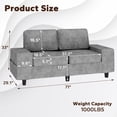 thumbnail image 6 of Meetleisure 70" 2 Seater Sofa,Extra Deep Seat Loveseat Couch for living Room,with Side Pockets Free 2 Cushions,Light Gray, 6 of 7