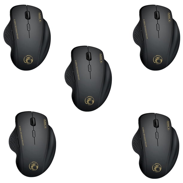 5X Ratón Inalámbrico para Juegos Ratón Ergonómico 6 Teclas LED 1600 Ratón de Carga de Computadora Ratones