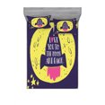 thumbnail image 2 of Love Bedding Set with Sheet & Covers, Rocket Goes to the Space I Love You to the Moon and Back Words Stars Design, Printed Bedroom Decor 2 Shams, 4 Sizes, Yellow Indigo, by Ambesonne, 2 of 3