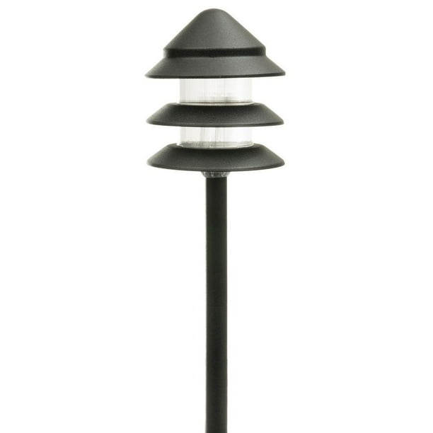 Hampton Bay Low Voltage Black Halogen 3Tier Path Light (Store Return)