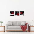 thumbnail image 3 of 3 Pcs Modern Canvas Painting Black and White Red Rose Canvas Art Rose and Piano Keyboard Wall Art Music Decorations Flower Picture on Canvas for Home Decor Giclee Framed Artwork for Wall, 3 of 6