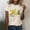 Beige, variant on Shirts for Women Classic Version Cotton Short Sleeve Crewneck Fun Printed Festival Tee Polyester Spandex Blend Breathable Casual Daily Top 2Xl Size Spring Summer Womens Tops