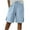 Light Blue Bermuda Shorts Women, variant on Cotton Bermuda Shorts for Women Knee Length Side Slit Button Trim Gauze Shorts Drawstring Waist Comfy Casual Short Black,XXL