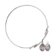 thumbnail image 2 of 8 1/2 inch Round Double Loop Bangle Bracelet w/ St. Christopher/Coast Guard in Sterling Silver, 2 of 3