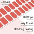 thumbnail image 3 of Foyute Semi Cured Gel Nail Strips, 20 Pcs Soft Self-Adhesive Gel Nail Polish Wraps Sticker for Salon-Quality Manicure Set,Long Lasting,Easy to Apply & Remove, Nail File & Wooden Stick (Orange), 3 of 8