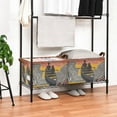 thumbnail image 3 of Yayeee Foldable Storage Basket for Shelves with Handles Waterproof Cloth Bins, Striped Boat, 3 of 7