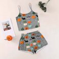 thumbnail image 2 of JFOPQVSM Women Sexy Sleeveless Tank Top Shorts 2 PC Halloween Print Pajama Set Trick-or-Treat Outfit, 2 of 6