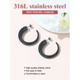 thumbnail image 4 of [Clearance] Large Chunky Hoop Earrings for Women Hypoallergenic Stainless Steel Circle Round Wide Thick Black Huggie Hoops Polished Simple Minimalist Ear Jewelry Gift on Clearance 45MM, 4 of 7