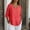 11-Red, variant on Women's 3/4 Sleeve Crew Neck T-Shirt, Casual Solid Color Elbow Length Sleeve Top, Soft Stretch Lightweight Basic Pullover Tee for Daily Layering 06-Light Gray XXL