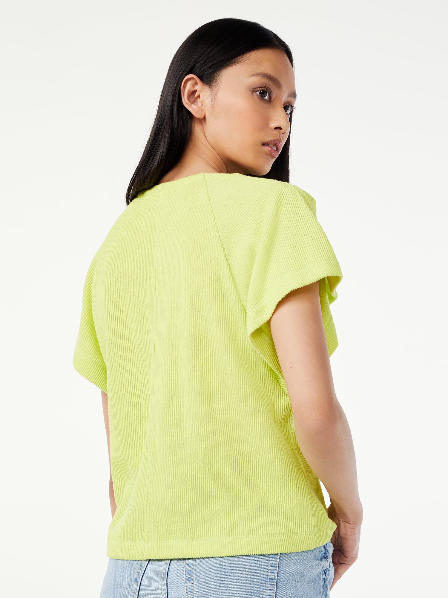 Free Assembly Women's Flounce Sleeve Top
