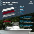 thumbnail image 4 of KNOX Bimini Top Boot Cover Replacement, Fits 3 Bow & 4 Bow Bimini Tops for Boats, 600D Marine Grade Canvas, Fadeproof, Waterproof Sun Shade Boat Canopy Storage, No Frame, 91"-96"W, Burgundy, 4 of 7