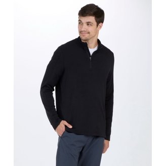 Men's FLX 1/4-Zip Textured Pullover Color: Mineral Black Size: S