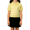 thumbnail image 2 of Girl Uniform Shirt Knit Collared Short Sleeve Fit Tops Summer Casual Solid School Tops for Girls, 2 of 7
