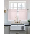 thumbnail image 2 of Farmhouse Pink White Striped Tier Curtains 24 Inch Length, Sheer Curtains for Bedroom Living Room Window Modern Stripes Rod Pocket Voile Drapes Kitchen Curtains Small Half Window 27.5"x24" 2 Panels, 2 of 6