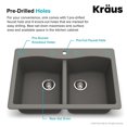 thumbnail image 4 of Kraus Forteza 33 Inch Dual Mount 50/50 Double Bowl Granite Kitchen Sink, Gray, 4 of 8