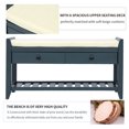 thumbnail image 5 of Storage Bench with 2 Drawers and  Cushioned Seat, Shoe Bench with Shoe Rack, for Entryway, Hallway and Bedroom, Antique Navy, 5 of 9