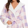 thumbnail image 7 of Rosa Junio Plush Robes for Women, Fleece Fuzzy Womens Robe Long, Soft Warm Women's Bathrobe with Hood for Bath Spa Shower House, 7 of 7