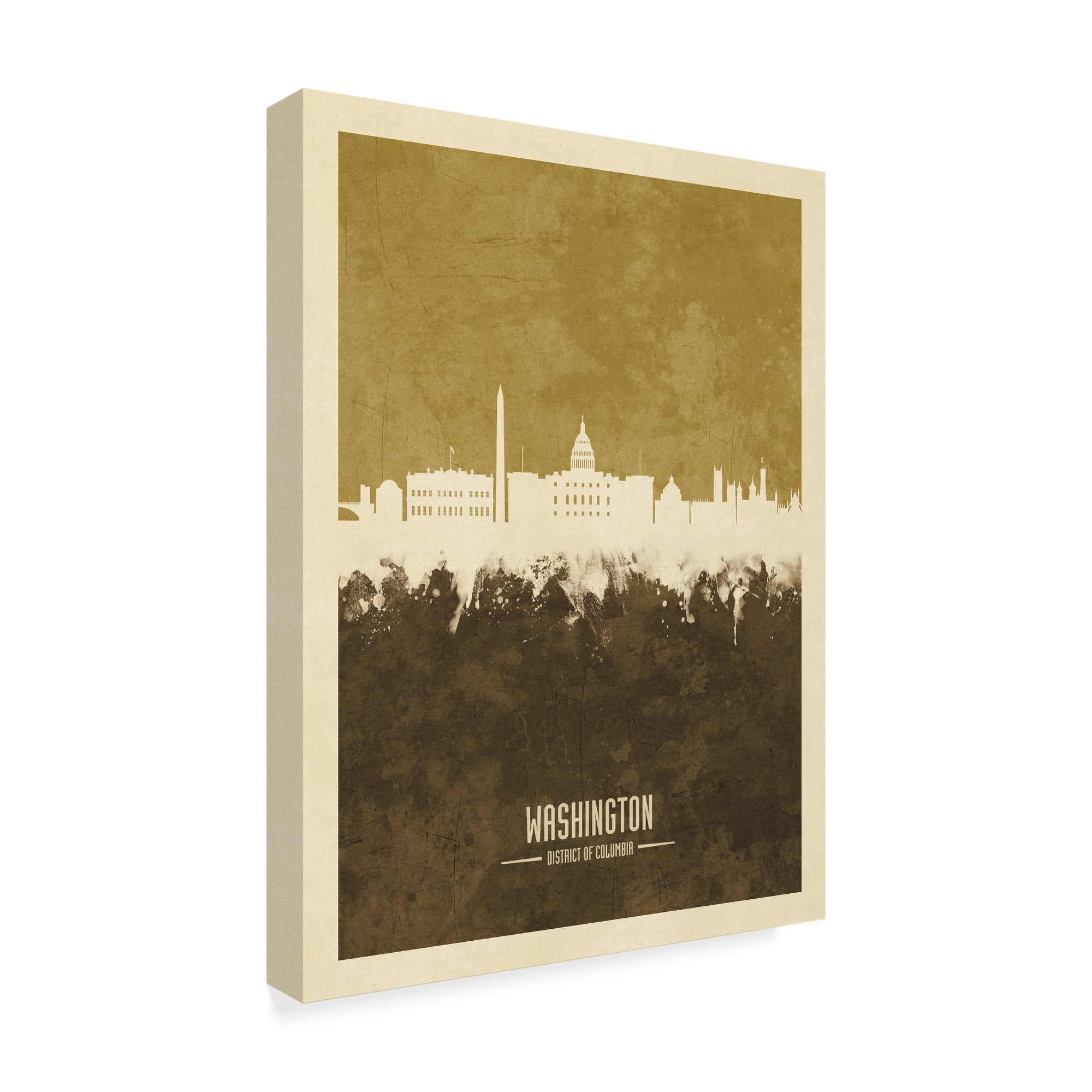 Trademark Fine Art 'Washington DC Skyline Brown' Canvas Art by Michael Tompsett