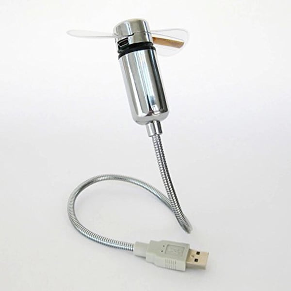 Silver Flexible Mini USB LED Cooling Flashing Fan Programmable Edit Word for PC Laptop Notebook Desktop