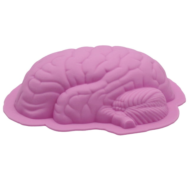 Molde de silicona para hornear con forma de cerebro humano, molde para pastel de Halloween, pudín, gelatina, postre, molde para pan Yuarrent JJ65352-00