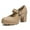 Beige, variant on Women's Mary Jane Dress Shoes Low Block Closed Toe Heels Work Chunky Pumps Comfortable Round Toe Wedding Shoes Blue Size 7.5