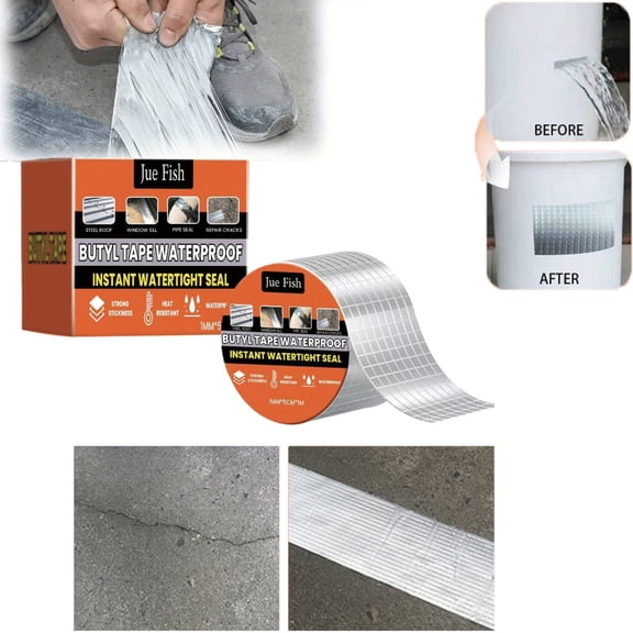 Strong butyl rubber waterproof sealing tape, 1mm thick -39.37-inch roll - self-adhesive, suitable for flat and roof cracks