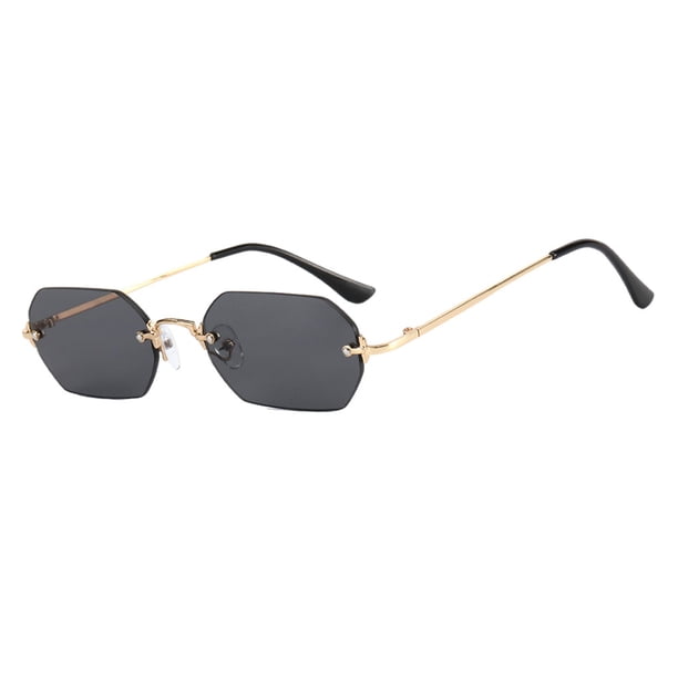 Gafas de sol rectangulares Minnieouse con visión clara y protección estilo punk Lentes Oro gris negro