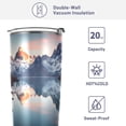 thumbnail image 4 of SKYSONIC Mountain Tumbler Stainless Steel Double Wall Vacuum Reusable Insulated Mug with Straw and Built-in Coaste for Cold and Hot Beverages, 20oz, 4 of 7