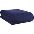 thumbnail image 1 of Manta de cama 100% algodón, manta de cama transpirable tamaño King, mantas térmicas de algodón tamaño King perfecta para colocar en capas cualquier cama para todas las estaciones, azul marino, 1 of 3