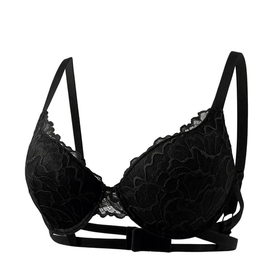UDAUDU Women's Push Up Bra Comfortable Ultimate Smoothing Convertible Soft Bra Lightweight Everyday Bras Black 38D