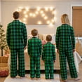 thumbnail image 5 of Family Matching Christmas Pajamas Sets Plaid Long Sleeve Button Down Shirt Top And Pants for Family Women Men Kids Baby Xmas Pjs Jammies Loungewear, 5 of 7