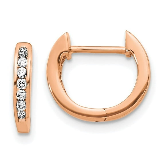 Auriga Fine Jewelry 14K Rose Gold Lab Grown Diamond VS/SI GH, Hinged Hoop Earrings for Women