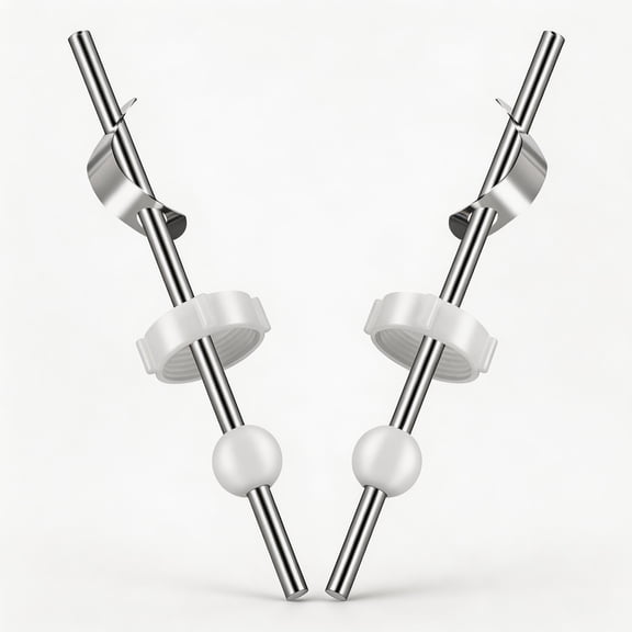 Lsupdaol Bathroom Lavatory Faucet Pop Up Ball Rod, Pivot Rod Replacement, Chrome, 2 Pack, 6-1/4 Inch