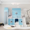 thumbnail image 3 of Sturdy Pine Wood Loft Bed with Slide - Pink Tent & Tower - Twin Size, 3 of 24