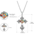 thumbnail image 5 of NUNCAD Cross Necklace for Women 925 Sterling Silver Turquoise Cross Pendant Necklaces, 5 of 5