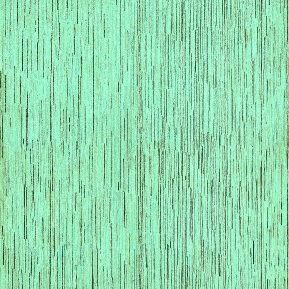 Ahgly Company Machine Washable Indoor Square Solid Turquoise Blue Modern Area Rugs, 3' Square