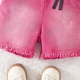 thumbnail image 5 of Conjunto de 3 piezas de boina con pantalones cortos de manga larga y tiras para niños, pantalones cortos con cuentas y flores grandes, top de poliéster para niña, 5 of 5
